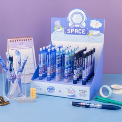 Bolígrafo de gel de plástico de presión borrable azul de dibujos animados lindo