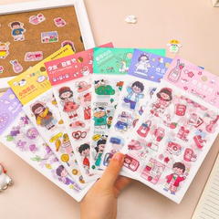 Cartoon girl girl heart hand account material stickers children's decoration DIY bag stickers