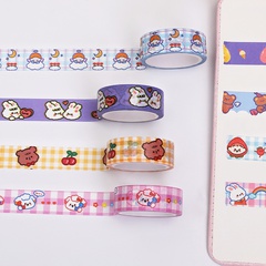 Cute Cartoon Bear Paper Adhesive Tape DIY Decoration Colorful Small Stickers 5 M