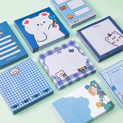 cute cartoon blue grid Portable small size sticky note