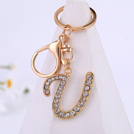 Fashion Letter Alloy Metal Plating Rhinestone Keychain's discount tags