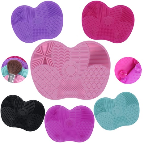 Solid Color Apple Shape Silicone Makeup Brush Cleaning Pad Beauty Brush's discount tags