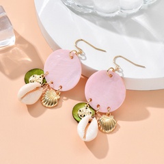 Fashion Round Alloy Shell Earrings