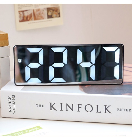 Reloj LED electrónico digital inteligente multifuncional de escritorio con espejo luminoso simple's discount tags