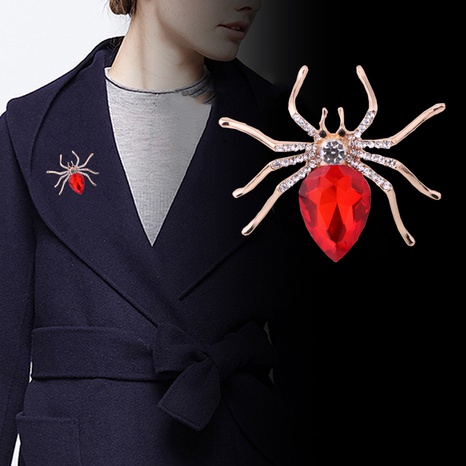 Moda Araña Aleación Embutido Joya Diamantes De Imitación Corsage Broches's discount tags