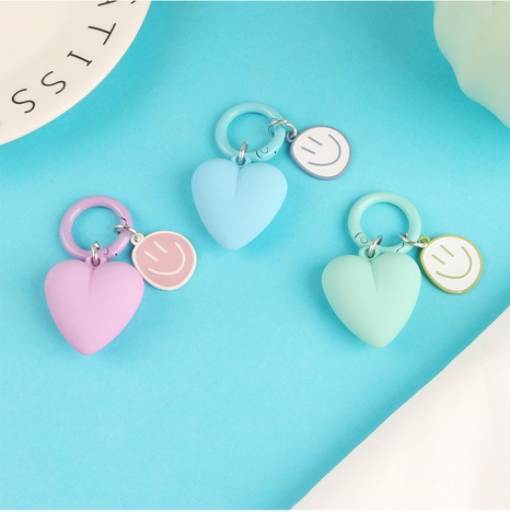 Cute Heart Shape Smiley Face Resin Metal Keychain's discount tags