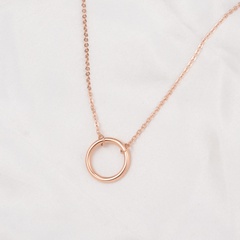 Fashion Circle Titanium Steel Pendant Necklace Plating Stainless Steel Necklaces