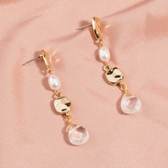 Vintage-Stil Wassertropfen Legierung Perle Ein naturstein Ohrringe 1 Stück