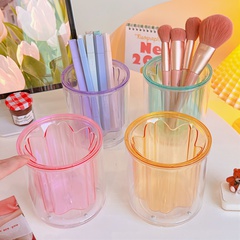 Transparent Rotating Holder Solid Color Simple Multi-Functional Pen Container