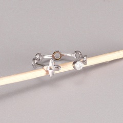 Einfacher Stil Blume Titan Stahl Offener Ring Kupfer Ringe