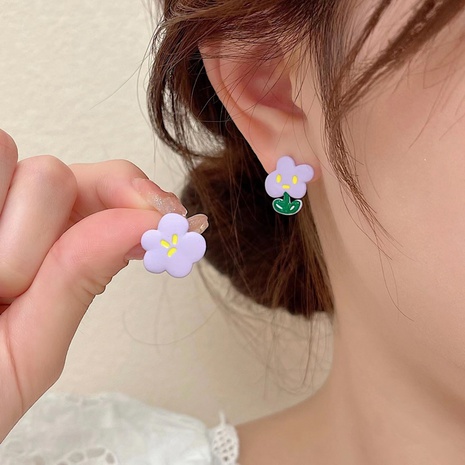 Cute Flower Alloy Plating Ear Studs's discount tags