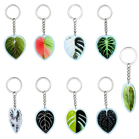 Simple Style Leaf Alloy Plating Acrylic Keychain 1 Piece's discount tags