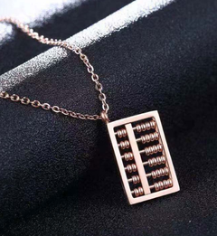 Mode Abakus Titan Stahl Halskette Mit Anhänger Überzug Edelstahl Halsketten