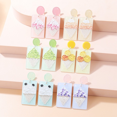 Sweet Ice Cream Arylic Printing Earrings's discount tags