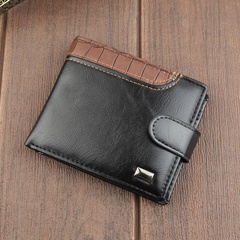 Business Solid Color Soft Surface Square Buckle Small Wallet