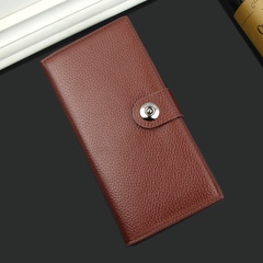 Business Solid Color Soft Surface Square Magnetic Buckle Small Wallet