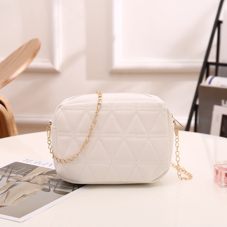 Fashion Solid Color Lingge Square Zipper Crossbody Bag's discount tags
