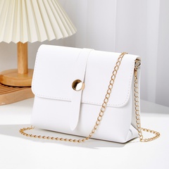 Fashion Solid Color Soft Surface Square Magnetic Buckle Crossbody Bag