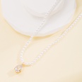 Fashion Letter Water Droplets Imitation Pearl Pendant Necklace Pearl Zircon Copper Necklacespicture10