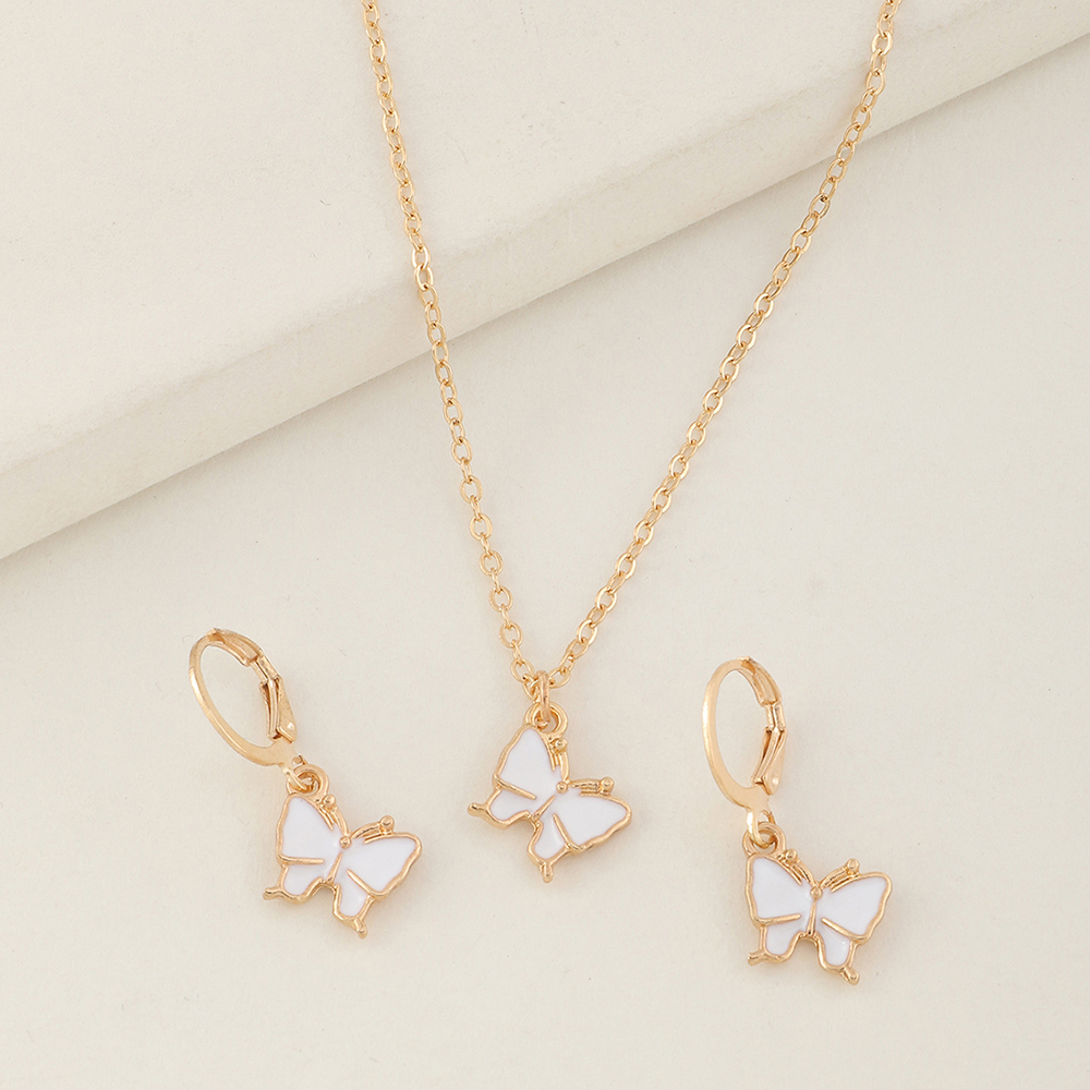 Fashion Butterfly Alloy Plating Alloy Earrings Necklacepicture3
