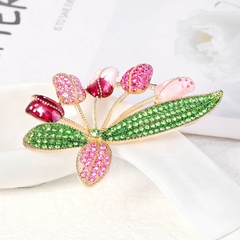 Sweet Flower Alloy Artificial Rhinestones Brooches 1 Piece