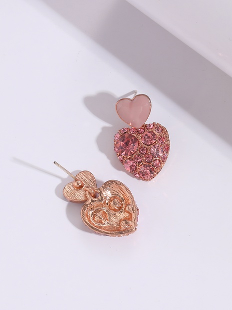 Simple Style Heart Shape Alloy Inlay Rhinestone Drop Earrings's discount tags
