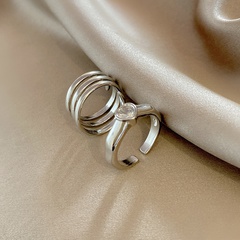 Einfacher Stil Herzform Kupfer Offener Ring Aushöhlen Zirkon Kupfer Ringe