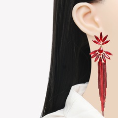 Fashion Geometric Alloy Tassel Diamond Artificial Rhinestones Earrings