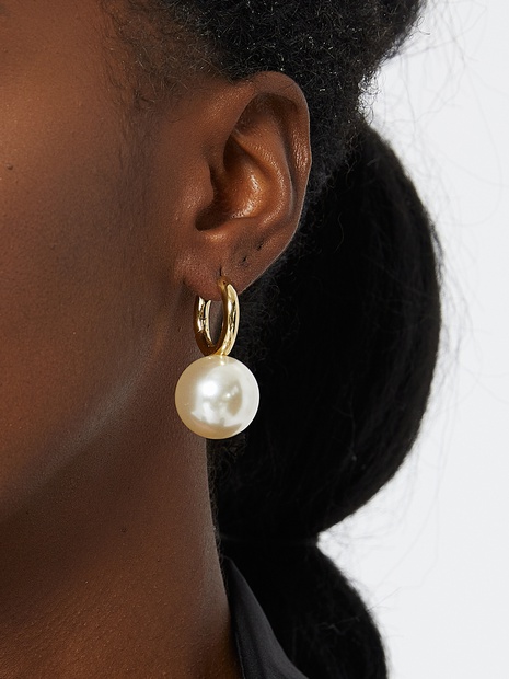 Rétro Géométrique Le Cuivre Des Boucles D'Oreilles Placage Perles Artificielles Boucles D'oreilles en cuivre's discount tags