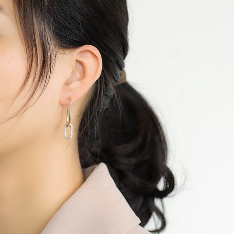 Fashion Geometric Copper Earrings Zircon Copper Earrings's discount tags