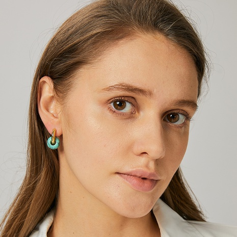 Retro Geometric Copper Earrings Plating Turquoise Copper Earrings's discount tags