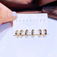 Einfacher Stil Herzform Kupfer Ohrringe Vergoldet Inlay Zirkon Kupfer Ohrringe