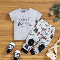 Letter Cotton Polyester Printing Pants Sets Baby Clothes