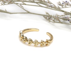 Mode Blätter Kupfer Offener Ring Kupfer Ringe