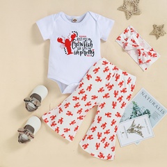 Casual Animal Letter Cotton Polyester Printing Pants Sets Baby Clothes