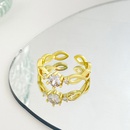 Lssig Koreanische Art Stern Kupfer Offener Ring Inlay Zirkon Kupfer Ringepicture9