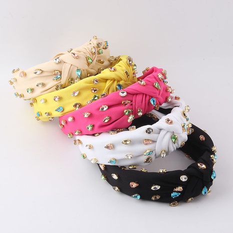 Baroque Style Geometric Cloth Inlay Artificial Rhinestones Hair Band's discount tags