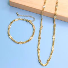 Fashion Solid Color Copper Chain Bracelets Necklace