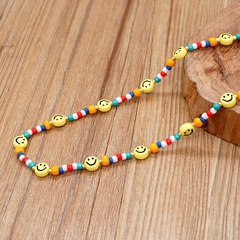 Bohemian Smiley Face Glass Beaded Necklace