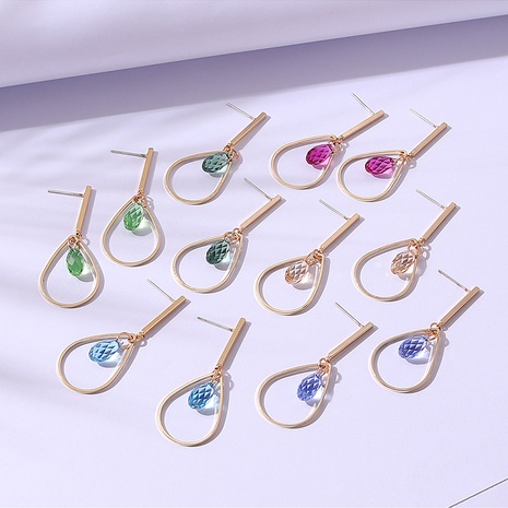 Fashion Water Droplets Copper Earrings Inlay Crystal Copper Earrings's discount tags