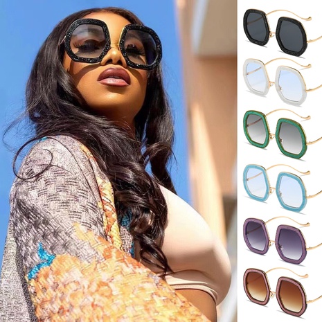 Frau Mode Geometrisch Pc Quadrat Inlay Sonnenbrille's discount tags