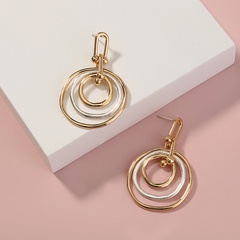Simple Style Circle Alloy Plating Alloy Women'S Earrings 1 Pair