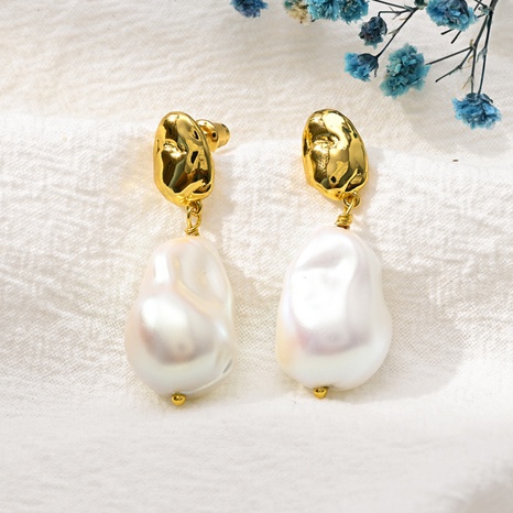 Retro Geometrisch Kupfer Ohrringe Künstliche Perle Kupfer Ohrringe's discount tags