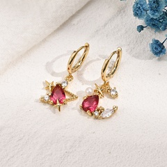 Fashion Star Brass Earrings Zircon Copper Earrings