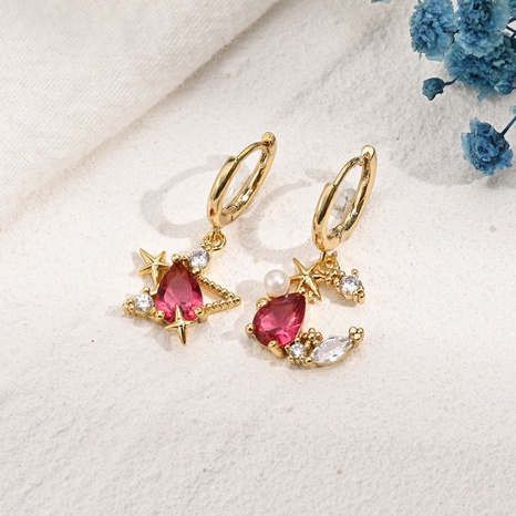 Fashion Star Brass Earrings Zircon Copper Earrings's discount tags