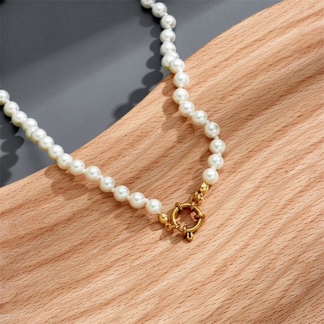 Fashion Geometric Mixed materials Pearl Necklace's discount tags