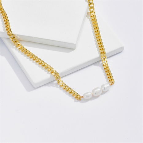 Retro Geometric Brass Pearl Necklace 1 Piece's discount tags
