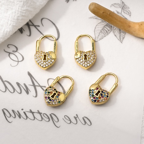 Fashion Heart Shape Copper Earrings Zircon Copper Earrings's discount tags