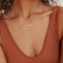 Fashion Geometric Copper Necklace Pearl Copper Necklaces