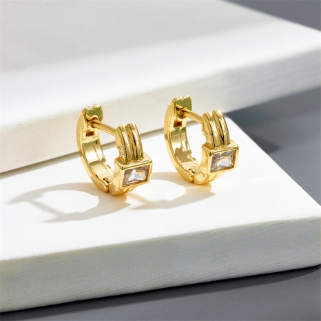 Fashion Geometric Copper Earrings Inlay Zircon Copper Earrings's discount tags